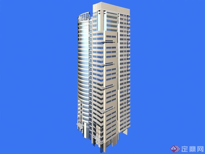 某酒店办公楼建筑设计3DMAX模型