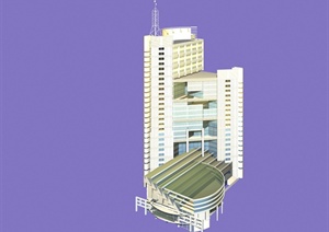 现代风格高层酒店建筑3dmax模型