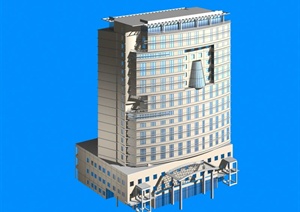 某现代多层行政办楼建筑设计3DMAX模型