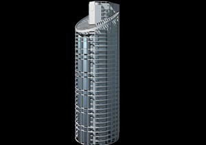 一栋现代风格高层办公楼建筑设计3dmax模型