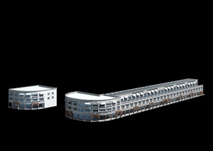 某三层商住楼建筑设计3DMax模型