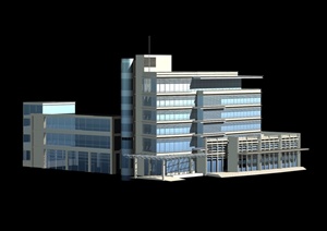 现代风格办公楼整体建筑设计3dmax模型
