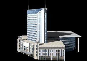 现代风格多层单位办公建筑设计3dMAX模型