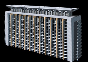 现代风格小高层办公楼建筑设计3dmax模型
