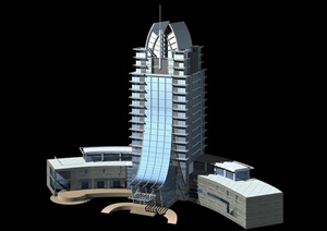 现代风格高层办公建筑设计3dmax模型