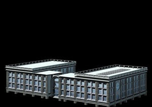 某三层酒店建筑设计Max模型