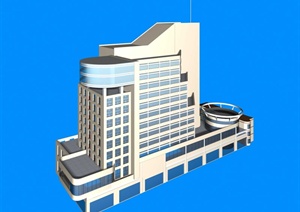 现代风格多层办公楼建筑设计3dmax模型