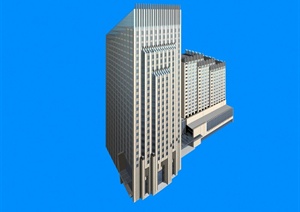 某高层综合楼建筑设计Max模型