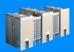 一栋办公楼建筑设计3DMax模型
