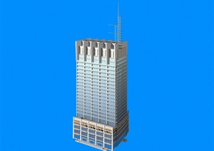 现代风格高层酒店、办公楼建筑设计3dmax模型