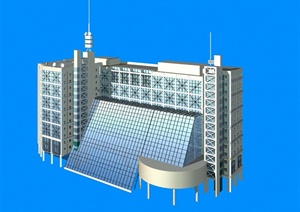 某现代多层商业办公建筑设计3DMAX模型
