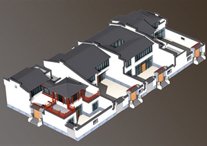 中式风格二层住宅建筑设计图纸（含效果图）