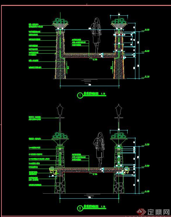 某欧式景观桥设计CAD施工图(2)