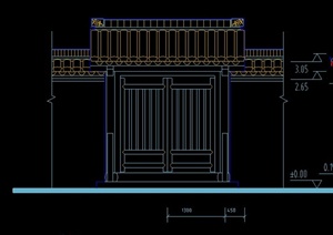 某古典中式牌坊与大门设计CAD施工图