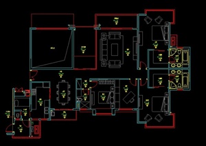 某住宅空间室内装修设计CAD施工图