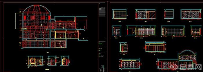 某现代别墅空间装修设计CAD图(4)