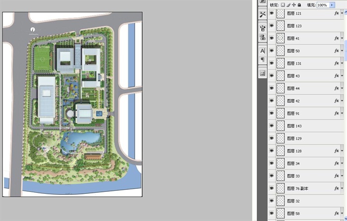 某产业园景观规划设计总平面图PSD格式1