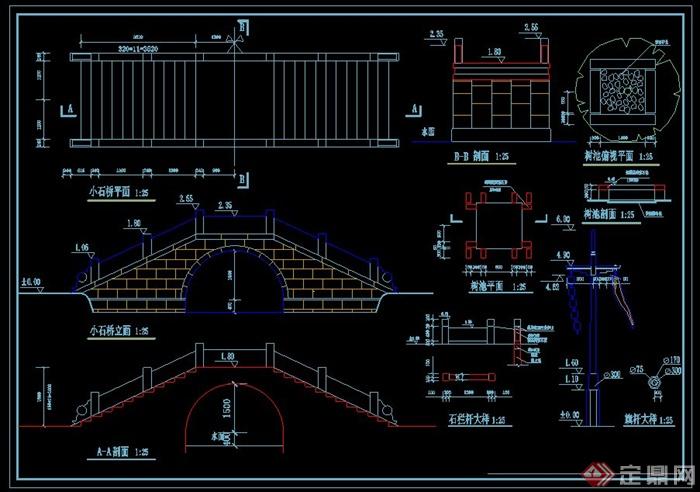 几个景观桥设计施工图和结构图(1)