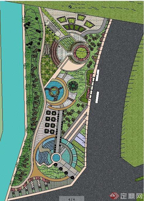 街头戏水小游园景观方案设计SU模型(1)