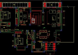 某两层住宅空间装修设计CAD施工图