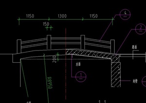 某古典中式一套完整的园桥设计CAD施工图