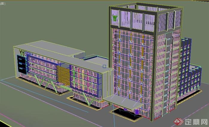 某现代风格酒店建筑设计3dmax模型(3)
