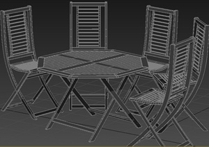 园林景观户外桌椅3DMAX模型