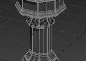 一个喷泉柱设计3DMAX模型