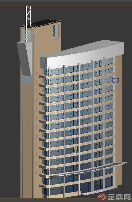 现代小高层办公楼建筑设计Max模型(2)