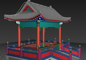 古典中式观景凉亭3DMAX模型