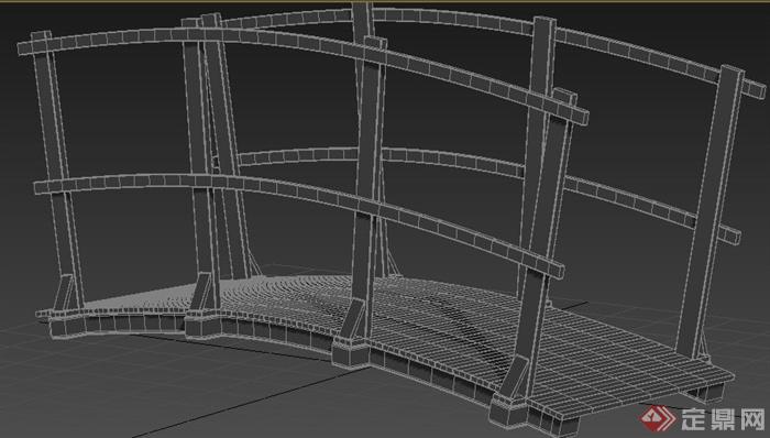 园林景观小园桥3dmax模型(1)