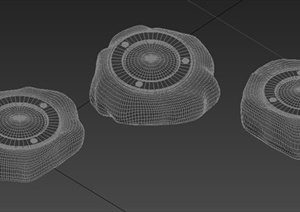 三个石灯设计3DMAX模型