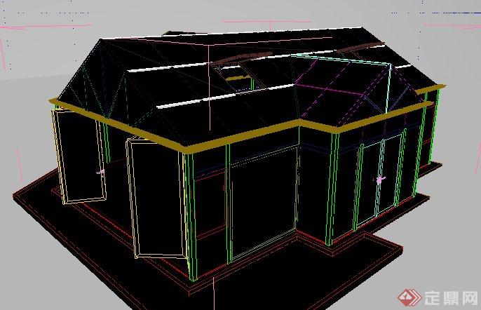 现代风格玻璃阳光房建筑设计3dmax模型(1)