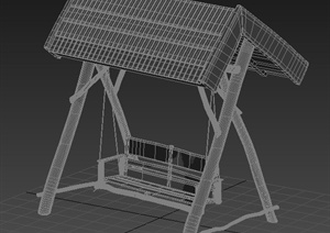 园林景观木制秋千椅3dmax模型