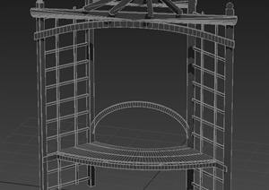 一个带坐凳花架设计3DMAX模型