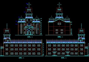 某三层教堂建筑设计CAD施工图