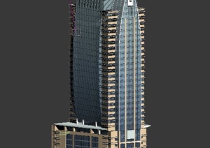 某栋高层酒店建筑设计Max模型