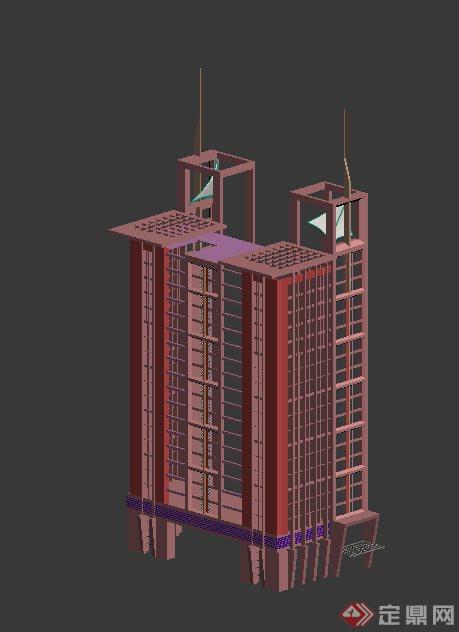 某办公楼建筑框架设计Max模型(2)