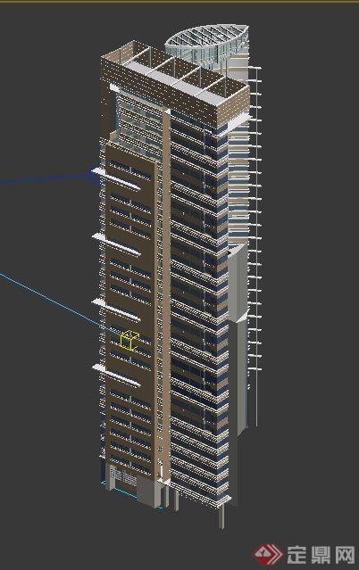 某酒店办公楼建筑设计3DMAX模型(2)