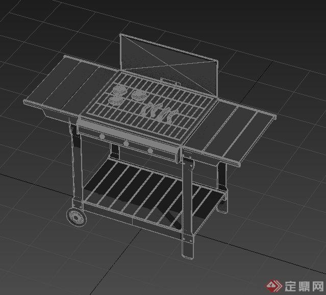 一辆烧烤推车设计3DMAX模型(1)
