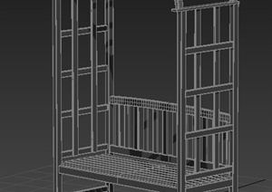 园林景观拱形花架椅3dmax模型