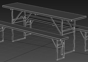 现代风格长桌凳组合3dmax模型