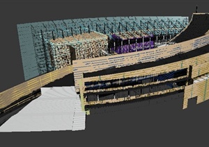 现代风格商业购物中心建筑设计3dmax模型