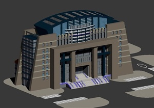 某办公大楼建筑设计Max模型