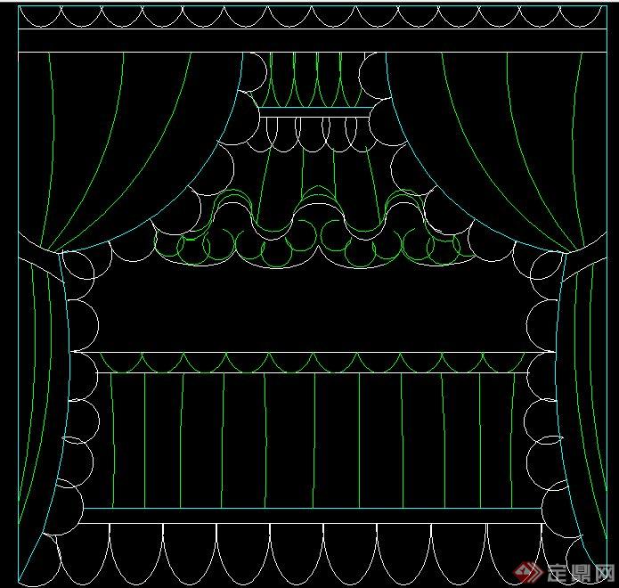 室内装饰窗帘幔立面图素材(1)