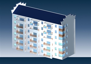 某新中式住宅楼建筑设计3DMAX模型