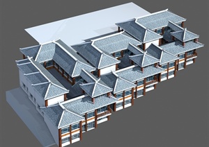 古典中式风格多层古建筑设计3dmax模型