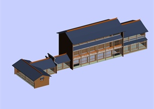 现代中式风格办公楼建筑设计3dmax模型