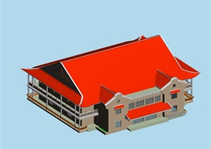 一栋古中式建筑设计MAX模型