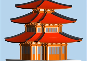 中式古建景观塔楼设计3dmax模型